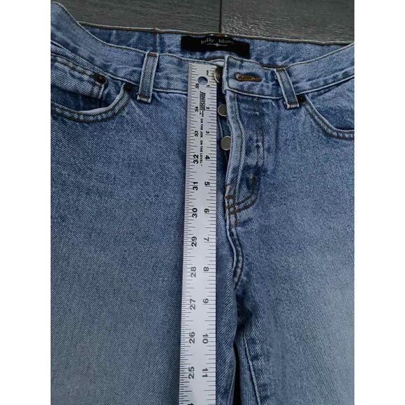 Billy Blues women's cropped jeans blue patches Y2K Size 26 Mid Rise A000167 - Picture 4 of 14